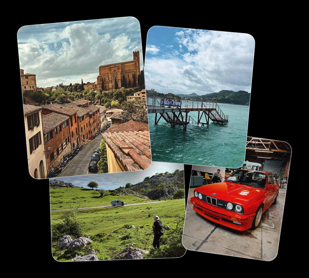 A spread of cinematic photos shot on Campera