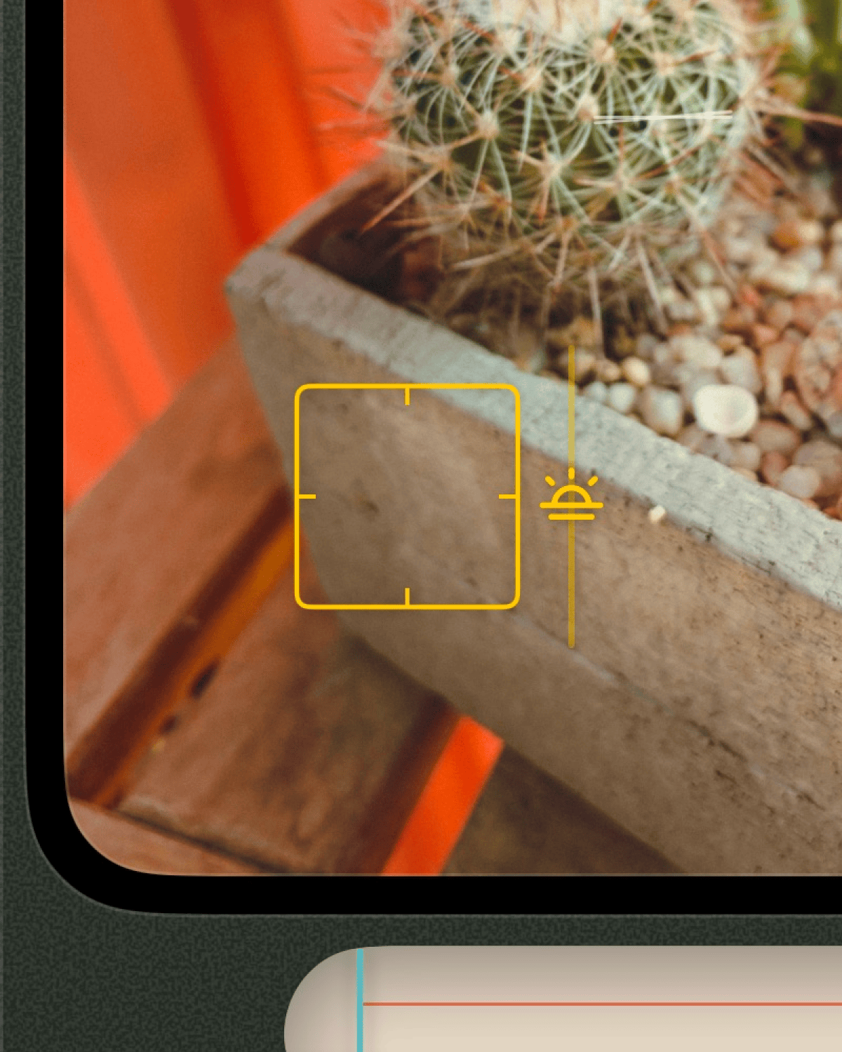 Tap-to-focus box and exposure slider